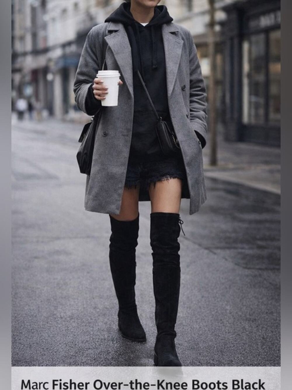 Marc Fisher Over-the-Knee Boots Black Low Heel Thigh High 5.5 Like New